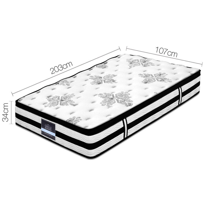Giselle 34 cm Euro Top Pocket Spring Mattress – King Single