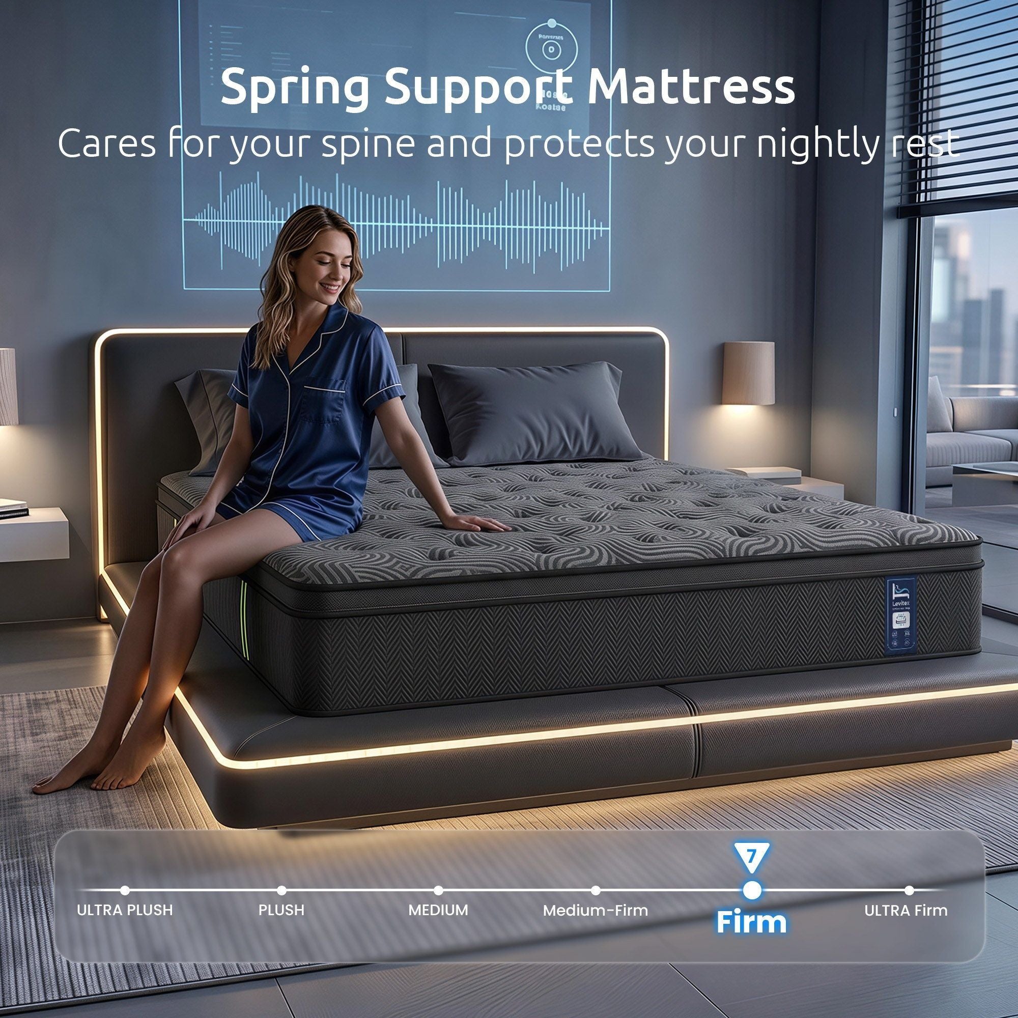 Levitex 34cm Hybrid Pocket Spring Mattress – Double