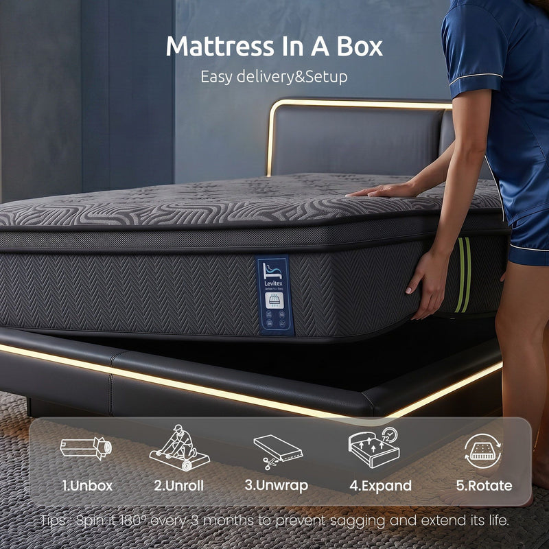Levitex 34cm Hybrid Pocket Spring Mattress – Single