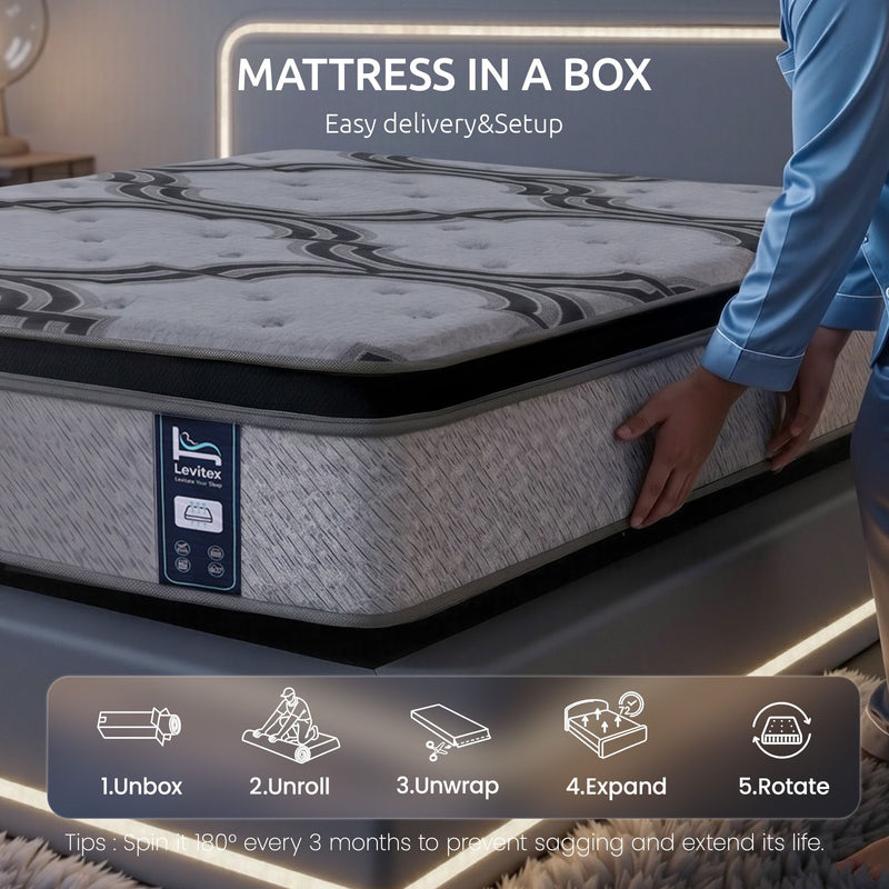 Levitex 34cm Latex & Memory Foam Hybrid Mattress – Single