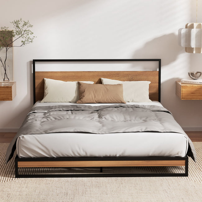 Artiss Double Metal Bed Frame with Mattress