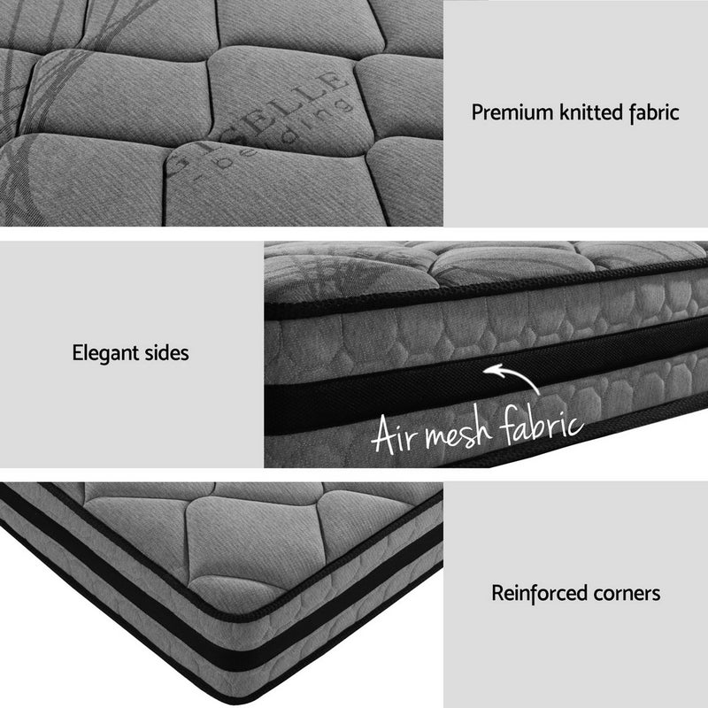 King Single Metal Bed Frame with Mattress