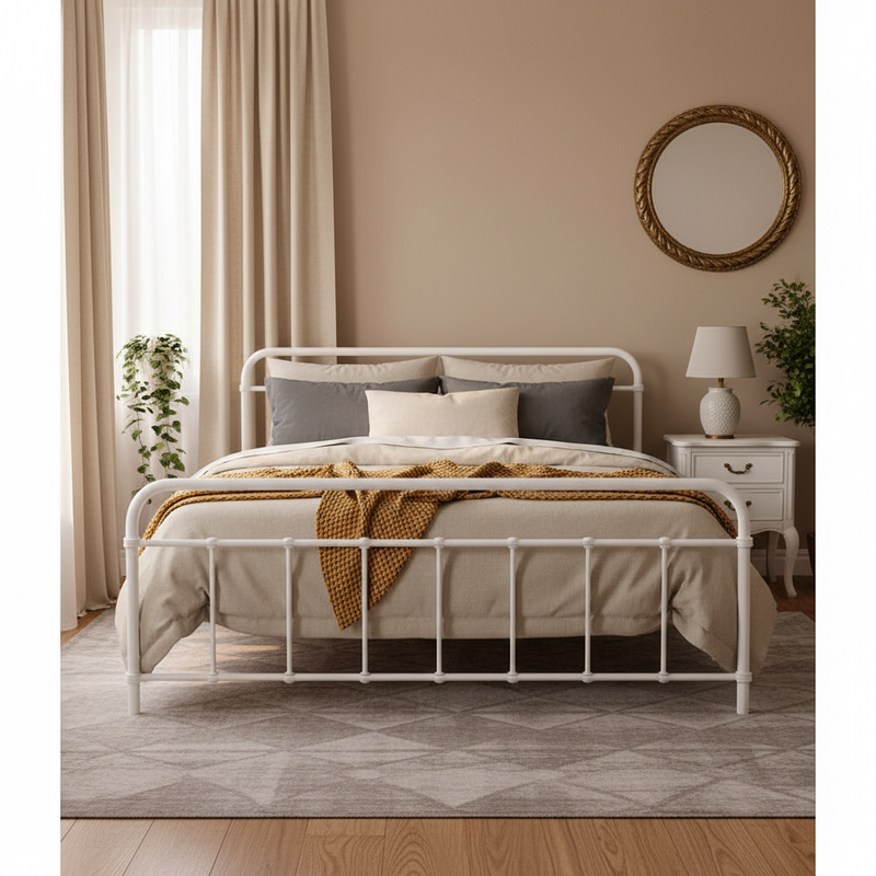 Artiss LEO Queen Bed Frame – White