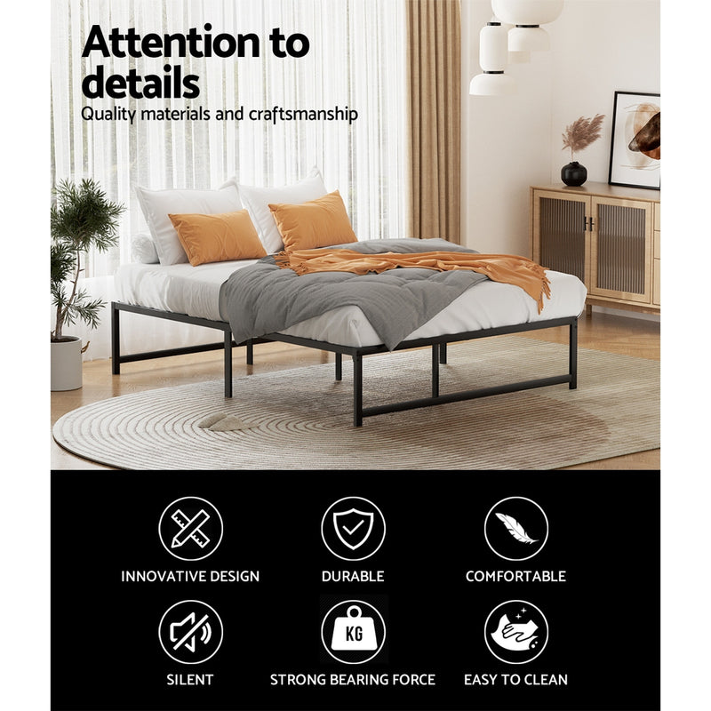 Artiss TINO Queen Bed Base – Black