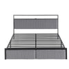 Artiss King Metal Bed Frame with LED & Charging Station