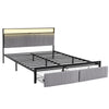 Artiss King Metal Bed Frame with LED & Charging Station
