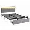 Artiss Queen Velvet Bed Frame with LED & Charging Station – Black