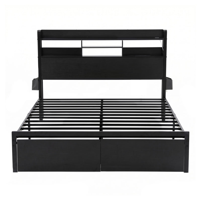 Artiss LED Storage Bed Frame Double with Drawers – ZAC