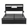 Artiss King Bed Frame with Charging Station, LED & Storage – ZAC