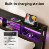 Artiss King Bed Frame with Charging Station, LED & Storage – ZAC