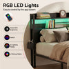 Artiss King Bed Frame with Charging Station, LED & Storage – ZAC