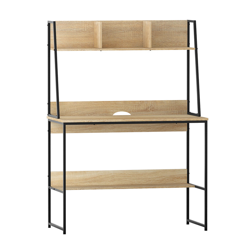 Computer Desk Bookshelf Storage 100CM Oak
