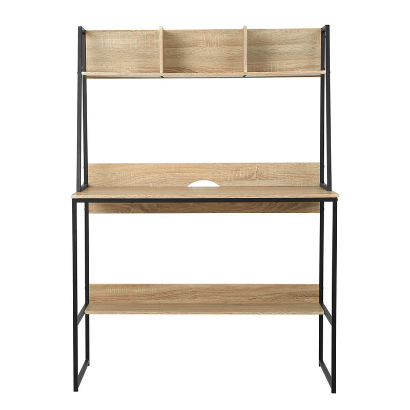 Computer Desk Bookshelf Storage 100CM Oak