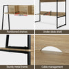 Computer Desk Bookshelf Storage 100CM Oak