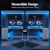 Artiss 140cm L Shaped Gaming Desk Computer Desk with LED Lights & Power Outlets