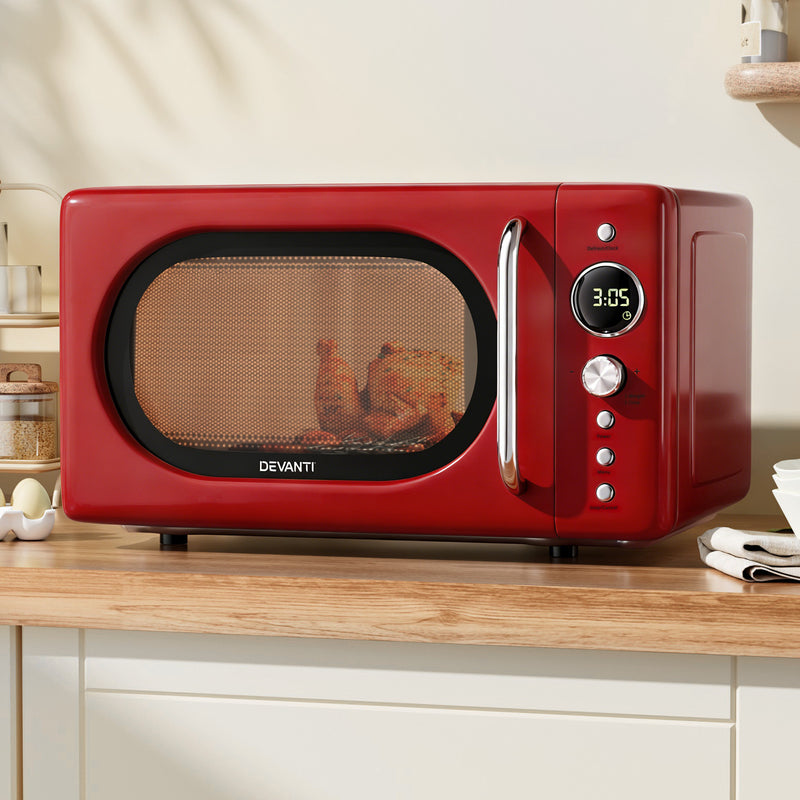 Devanti 20L Microwave Oven 700W – Red