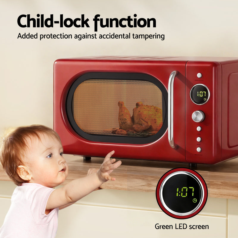 Devanti 20L Microwave Oven 700W – Red