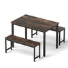 3-Piece Dining Table & Chairs Set – Dark Walnut