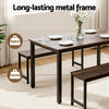 3-Piece Dining Table & Chairs Set – Dark Walnut