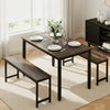 3-Piece Dining Table & Chairs Set – Dark Walnut