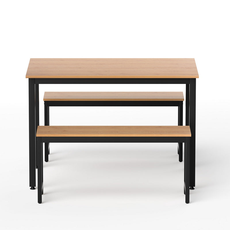 3-Piece Dining Table & Chairs Set – Natural Oak