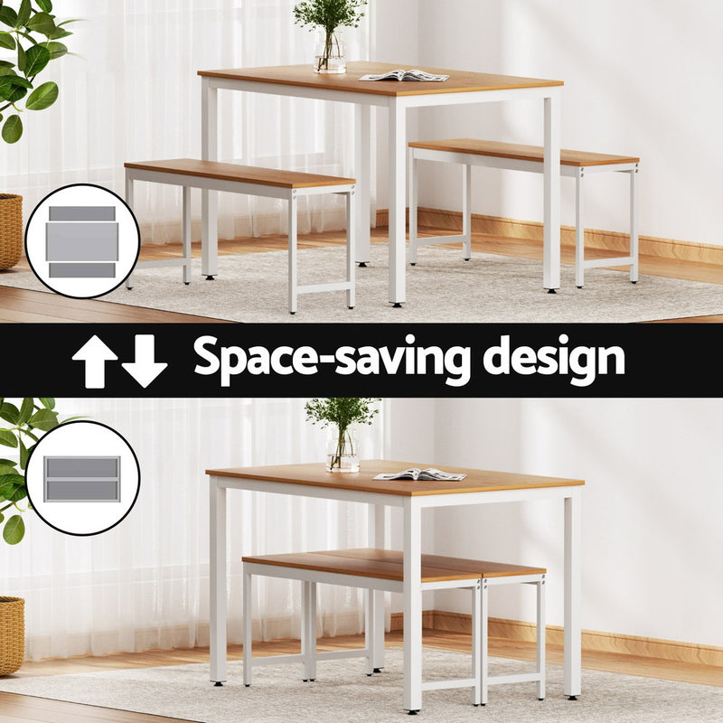 Artiss 3-Piece Dining Set – Table & Bench