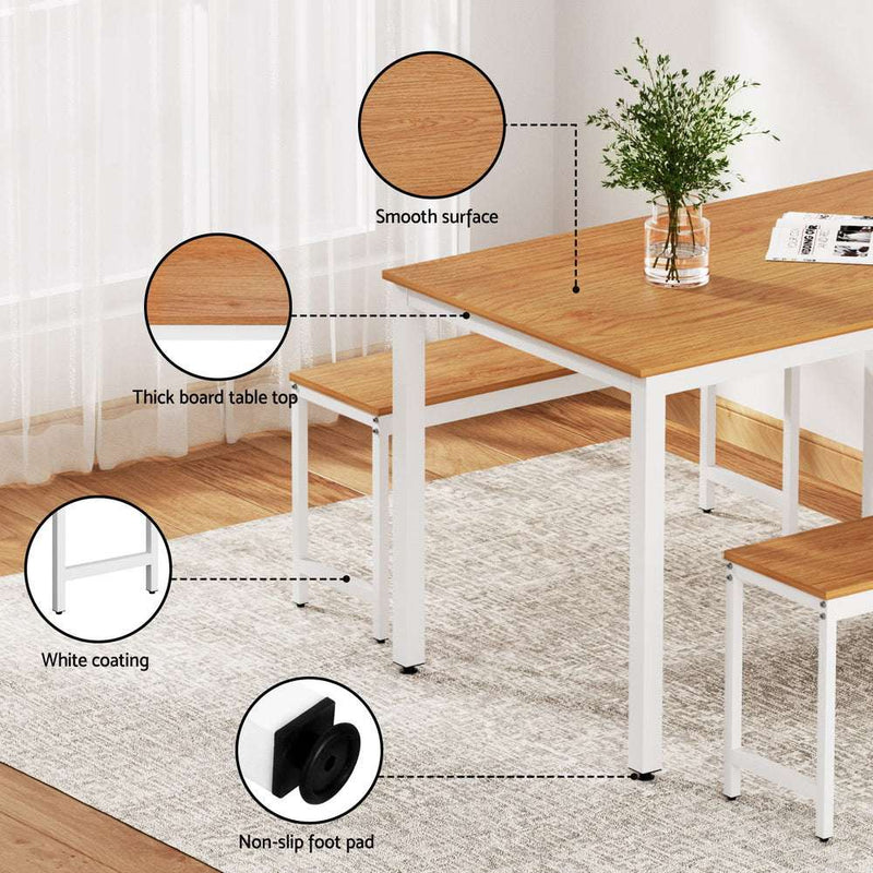 Artiss 3-Piece Dining Set – Table & Bench