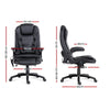 8-Point Massage Office Chair Heated Seat Recliner PU Black