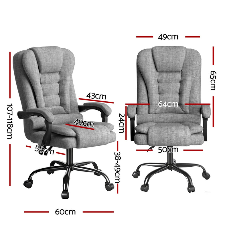 Executive Office Chair – 4-Point Massage, Adjustable Ergonomic Recline