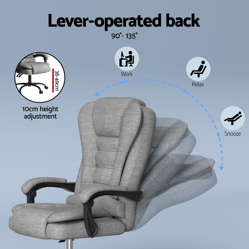 Executive Office Chair – 4-Point Massage, Adjustable Ergonomic Recline