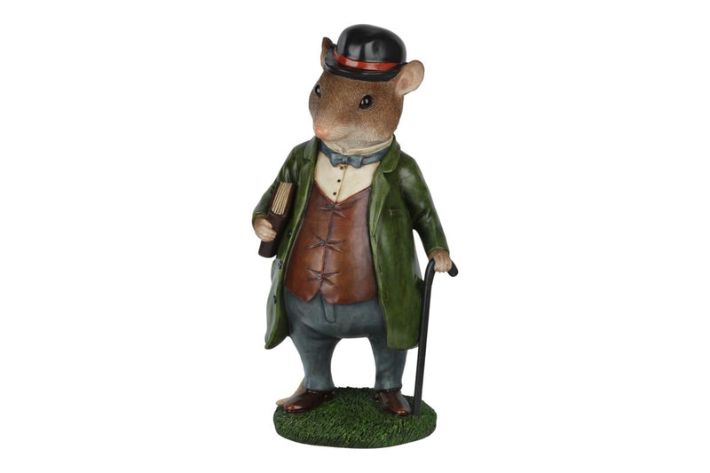 Large Standing Mouse with Book Statue