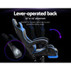 Blue Gaming Office Recliner Chair with Footrest