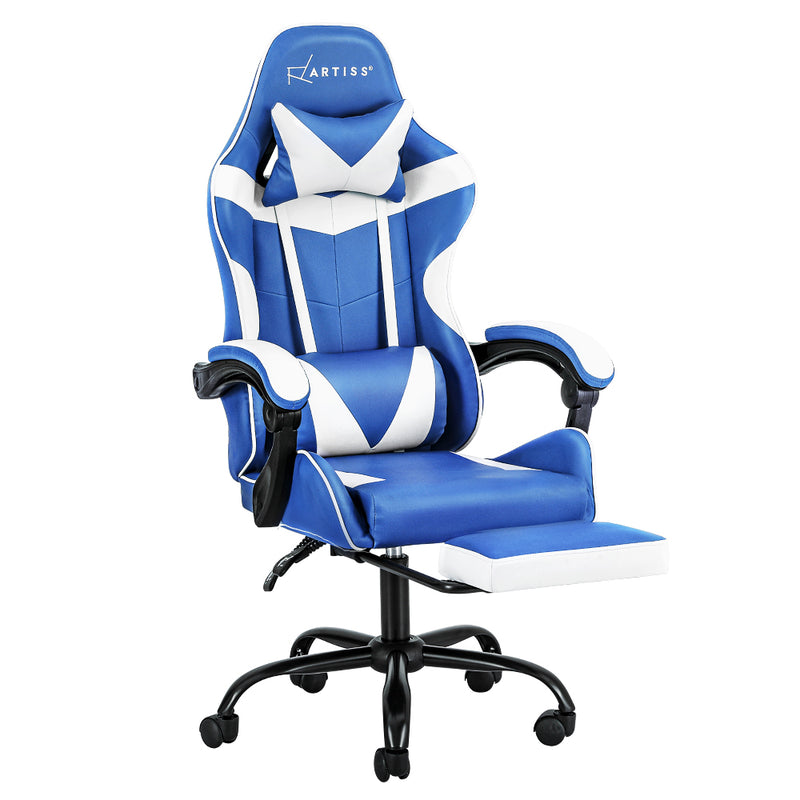 Executive Gaming & Office Chair – Blue & White