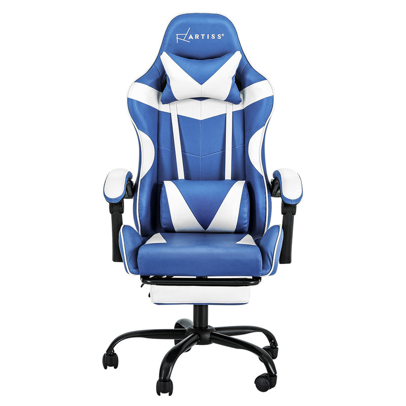 Executive Gaming & Office Chair – Blue & White