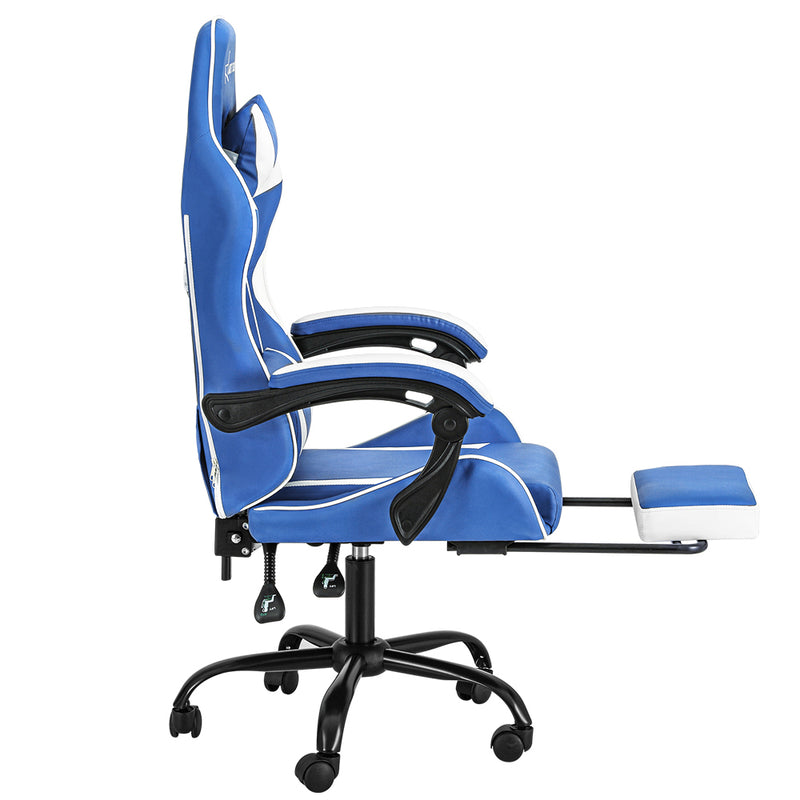 Executive Gaming & Office Chair – Blue & White