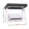 Gardeon Outdoor Wooden Swing Bench with Canopy & Cushions