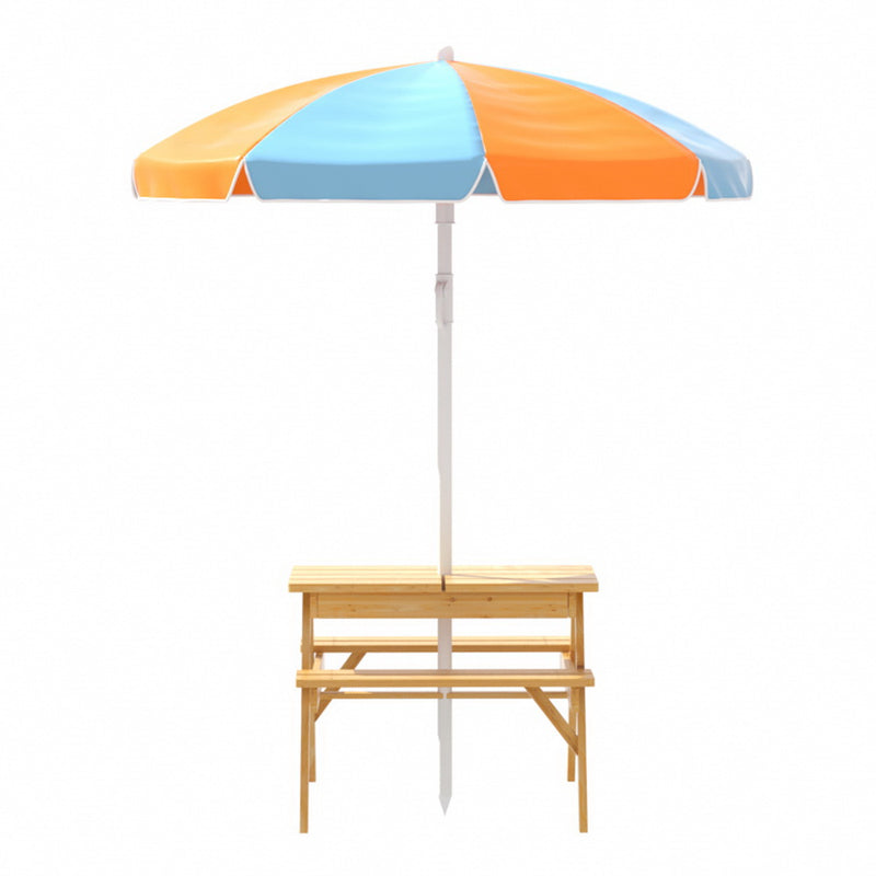 Keezi Kids Picnic Table with Umbrella & Sand Pit