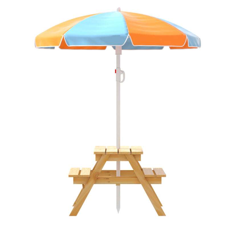 Keezi Kids Picnic Table with Umbrella & Sand Pit
