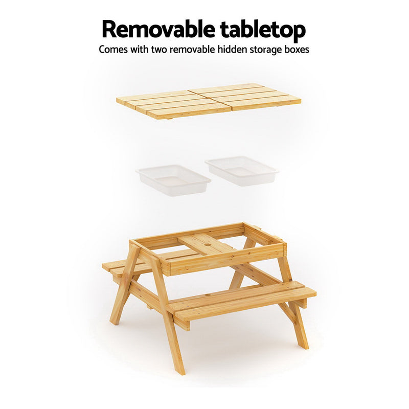 Keezi Kids Picnic Table with Umbrella & Sand Pit