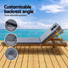 Gardeon 2x Wooden Sun Loungers with Wheels – Outdoor Grey