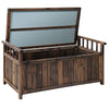Garden Outdoor Storage Bench Box – Wooden Garden Patio Furniture (Charcoal)