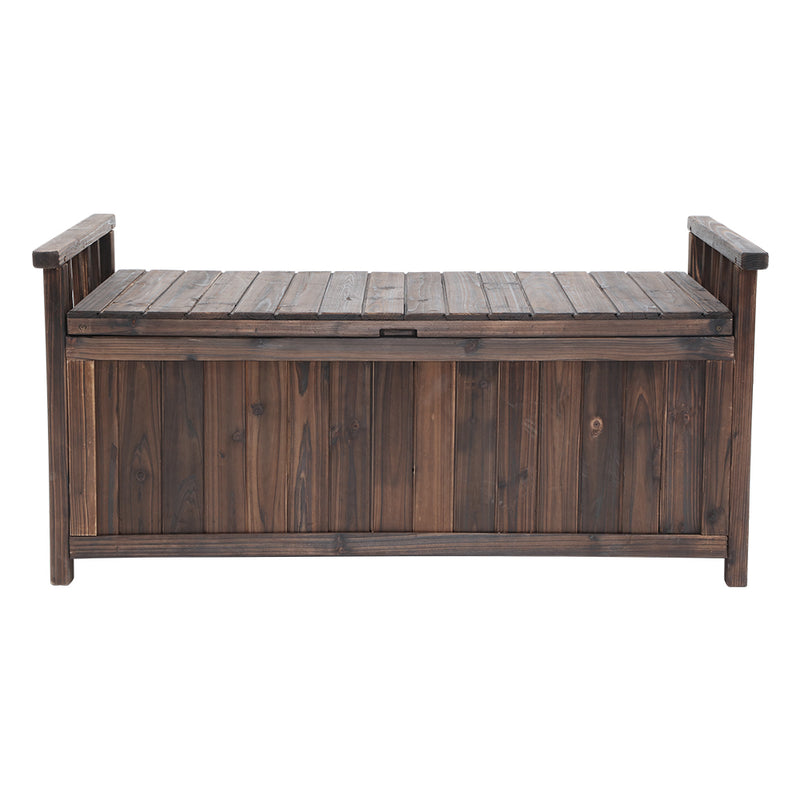 Garden Outdoor Storage Bench Box – Wooden Garden Patio Furniture (Charcoal)