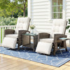 Gardeon 3PC Outdoor Recliner Bistro Set Wicker