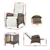 Gardeon 3PC Outdoor Recliner Bistro Set Wicker
