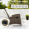 Gardeon 3PC Outdoor Recliner Bistro Set Wicker