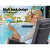 Gardeon Adjustable Wicker Recliner Chairs & Table Set – Black