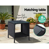 Gardeon Adjustable Wicker Recliner Chairs & Table Set – Black
