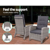 Gardeon 5-Piece Outdoor Recliner Set – Grey Wicker