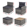 Gardeon 5-Piece Outdoor Sofa Set – Grey Rattan