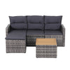 Gardeon 5-Piece Outdoor Sofa Set – Grey Rattan